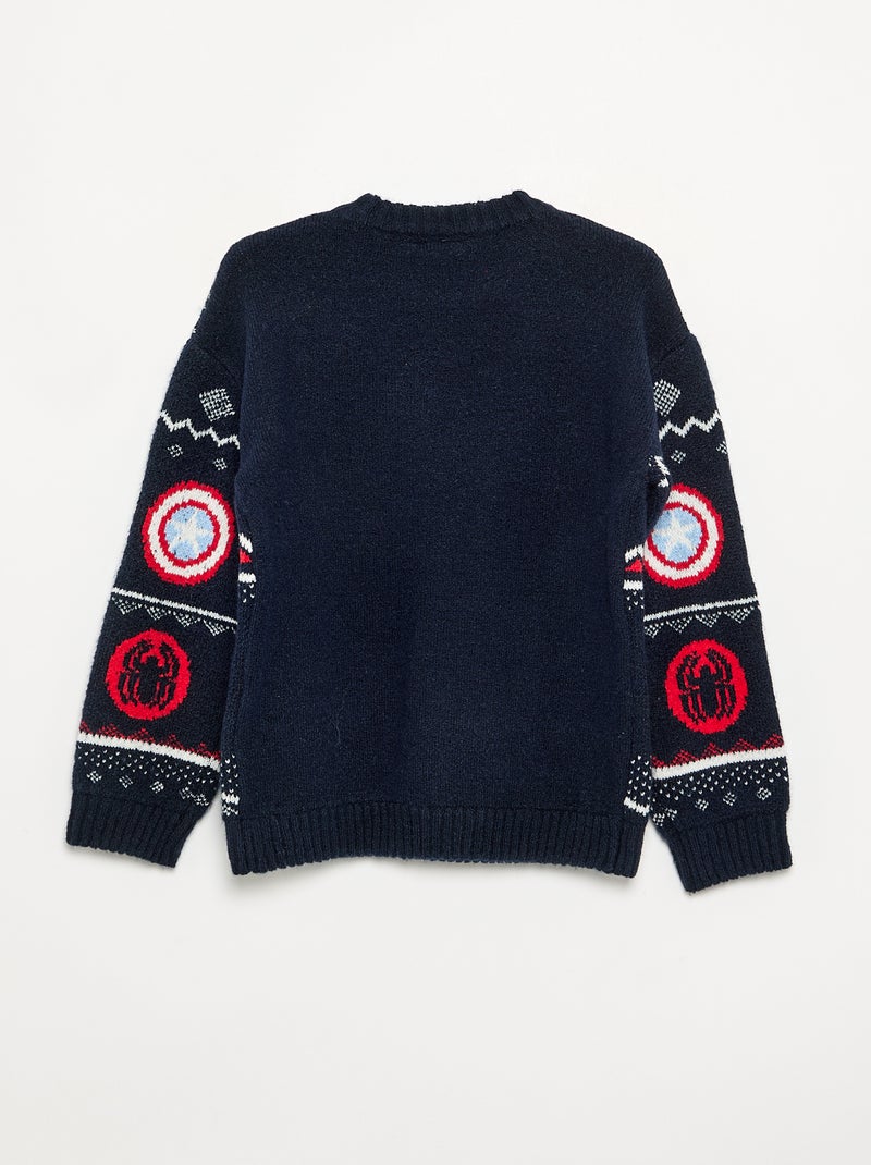 Pull 'Marvel' 'Spider-Man' Bleu foncé - Kiabi