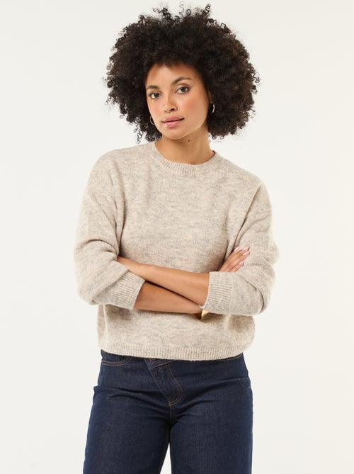 Pull matière douce col rond - Kiabi