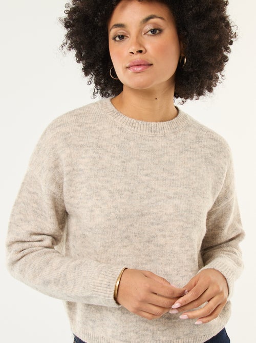Pull matière douce col rond - Kiabi