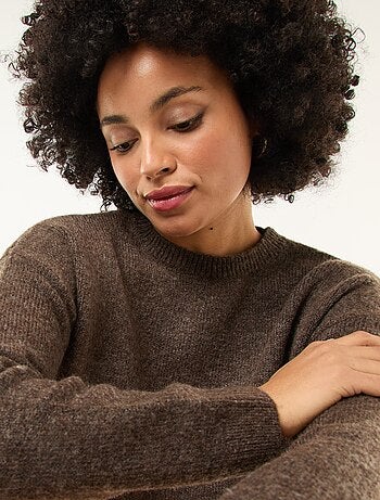 Pull matière douce col rond