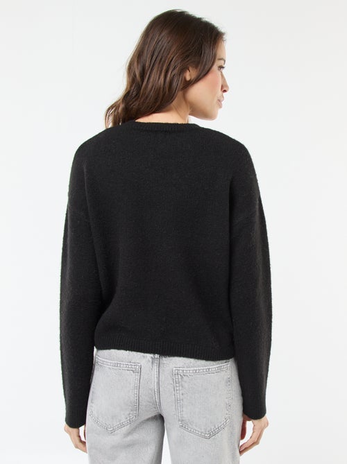 Pull matière douce col rond - Kiabi