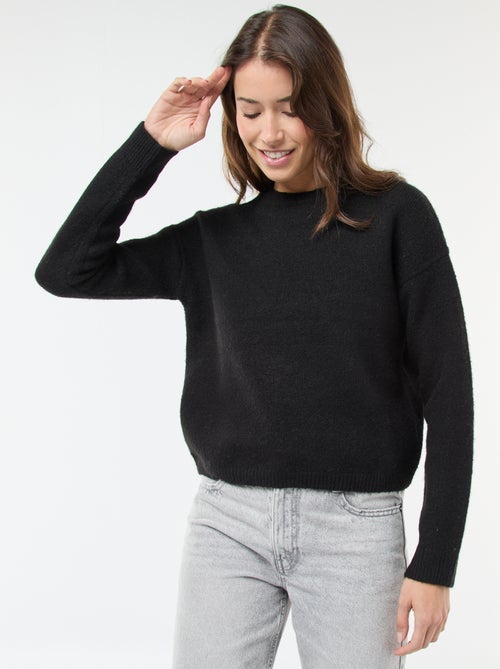 Pull matière douce col rond - Kiabi