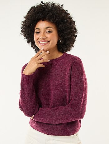 Pull matière douce col rond
