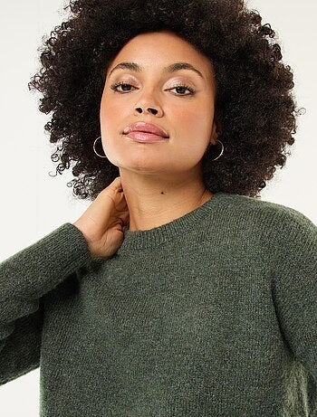 Pull matière douce col rond
