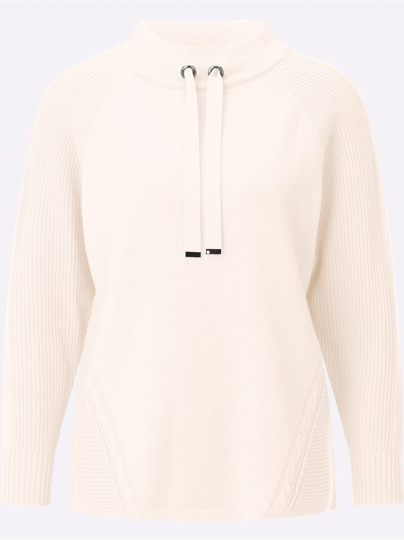 Pull Mélange De Modal Doux - Taille Standard - Helline Ecru - Kiabi