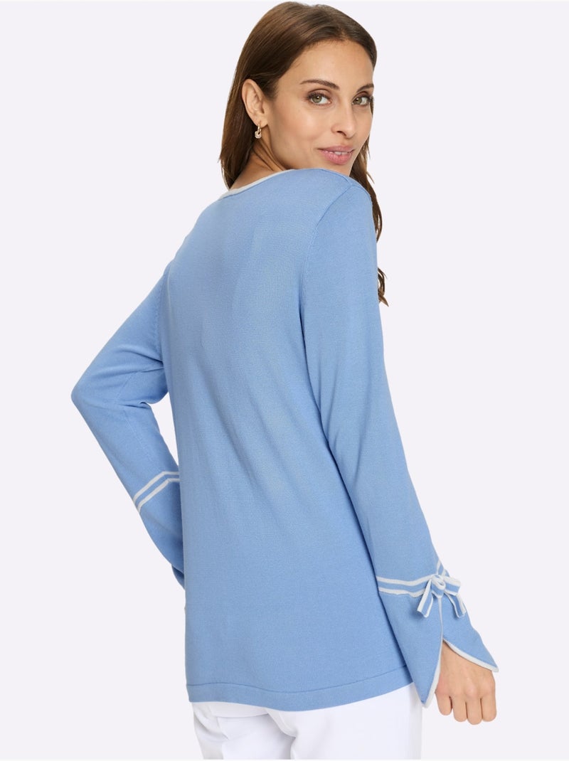 Pull Mélange De Viscose Doux - Taille Standard - Witt Bleu ciel - Kiabi