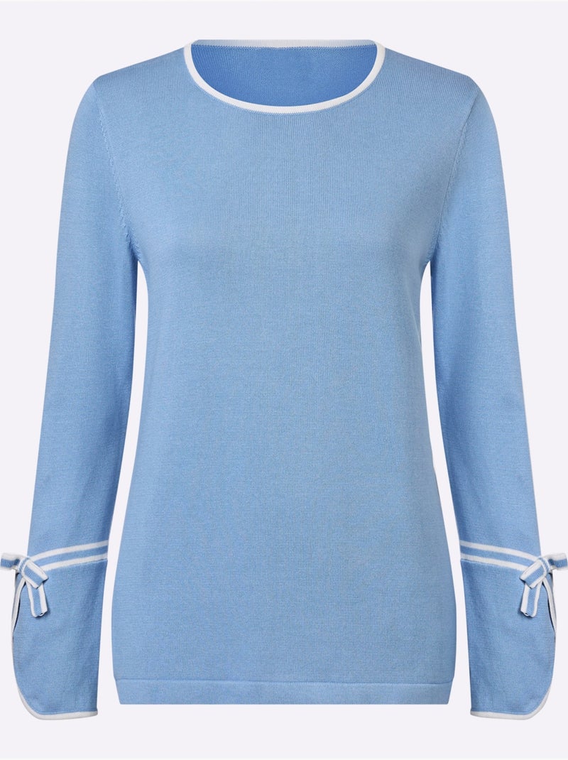 Pull Mélange De Viscose Doux - Taille Standard - Witt Bleu ciel - Kiabi