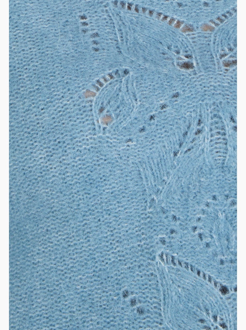 Pull mélange laine et alpaga - Damart Bleu - Kiabi