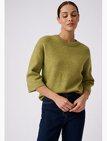 Pull mélange laine et alpaga manches larges - Damart
