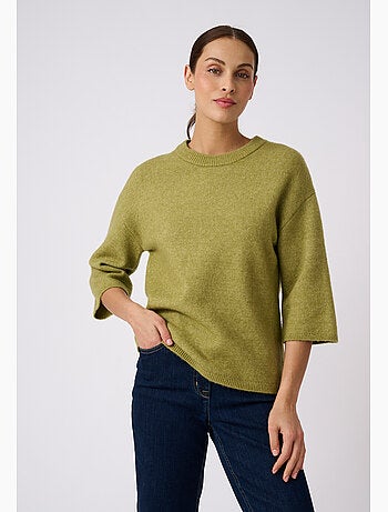 Pull mélange laine et alpaga manches larges - Damart
