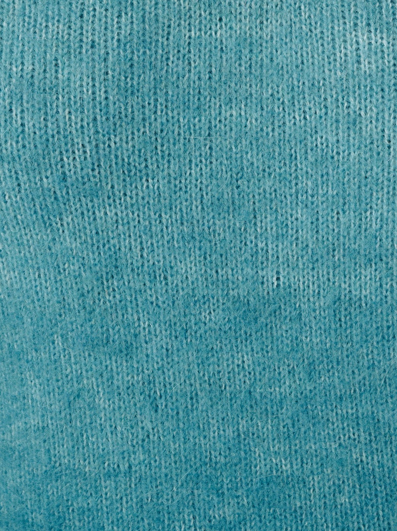 Pull mélange mohair col dentelle - Damart Bleu canard - Kiabi