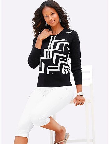 Pull Mélange Raffiné De Motifs Jacquard - Taille Standard - Witt
