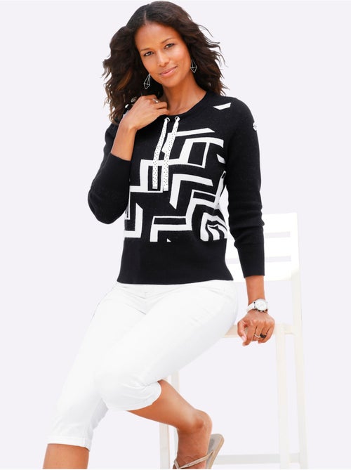 Pull Mélange Raffiné De Motifs Jacquard - Taille Standard - Witt - Kiabi