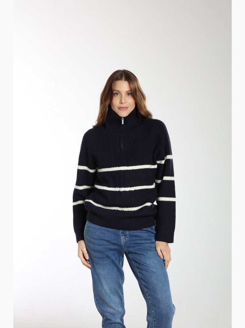 Pull Mer  | Gerard Pasquier Avec Col Camionneur | Gerard Pasquier Bleu marine - Kiabi