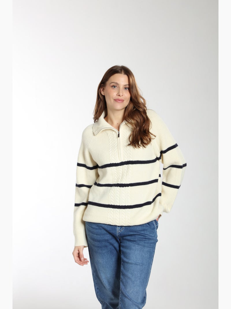 Pull Mer  | Gerard Pasquier Avec Col Camionneur | Gerard Pasquier Ecru - Kiabi