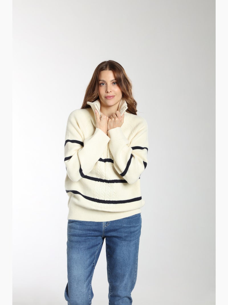 Pull Mer  | Gerard Pasquier Avec Col Camionneur | Gerard Pasquier Ecru - Kiabi