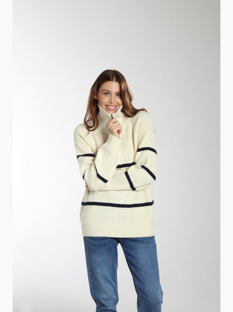 Pull Mer  | Gerard Pasquier Avec Col Camionneur | Gerard Pasquier Ecru - Kiabi