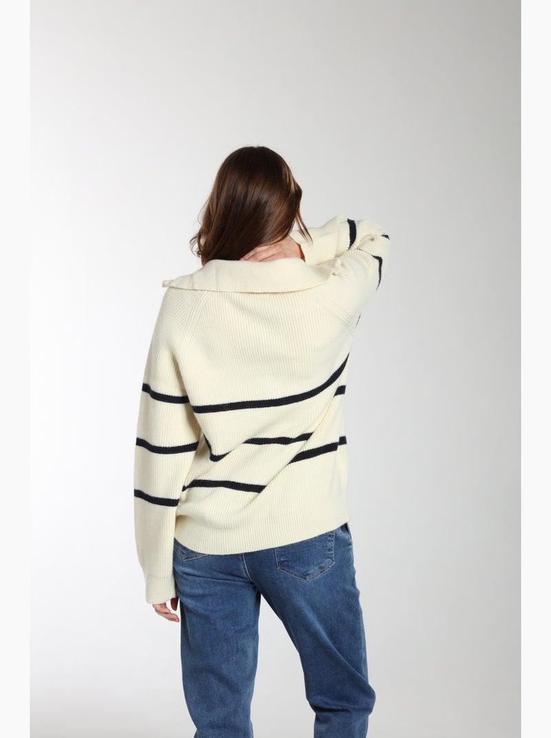 Pull Mer  | Gerard Pasquier Avec Col Camionneur | Gerard Pasquier Ecru - Kiabi
