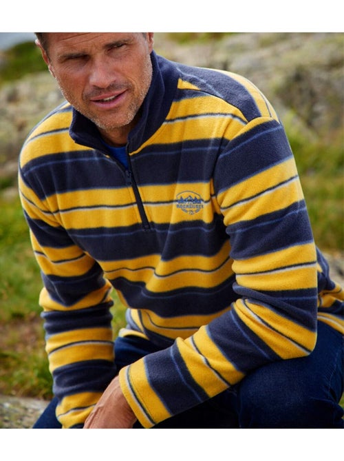 Pull Micropolaire Rayé Rocheuses   - ATLAS FOR MEN - Kiabi