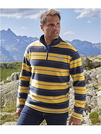 Pull micropolaire rayé rocheuses - atlas for men