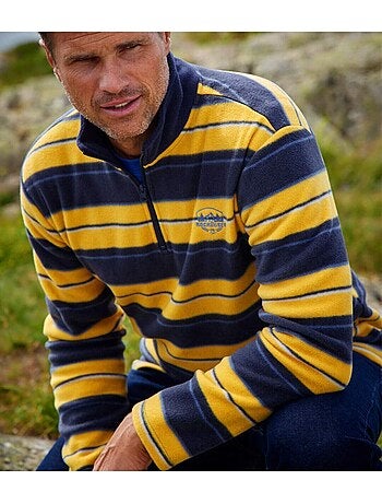 Pull micropolaire rayé rocheuses - atlas for men