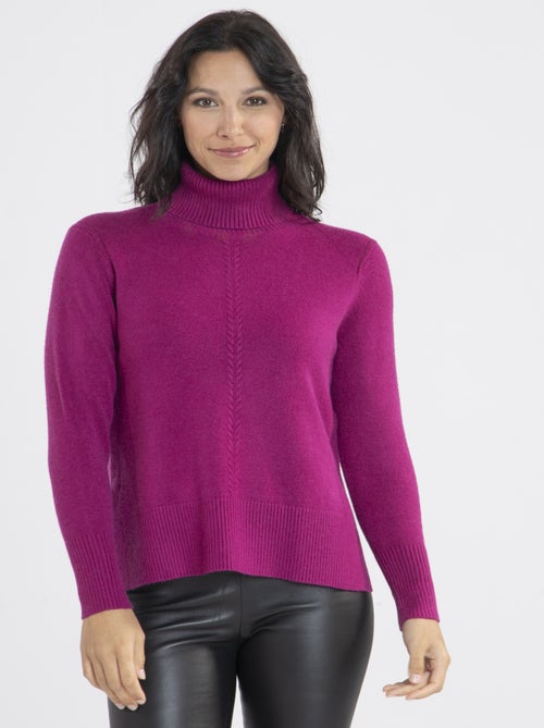 Pull Mina Fushia Pulls roulé - Kiabi