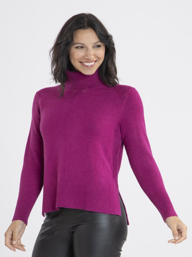 Pull Mina Fushia Pulls roulé Rose fushia - Kiabi