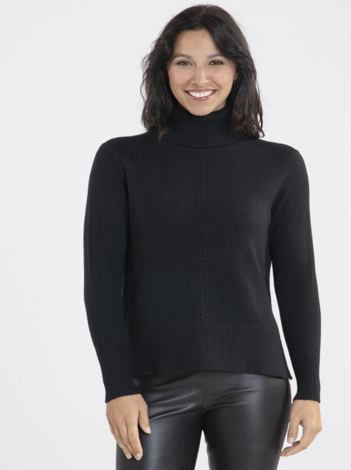 Pull Mina Noir Pulls roulé - Kiabi