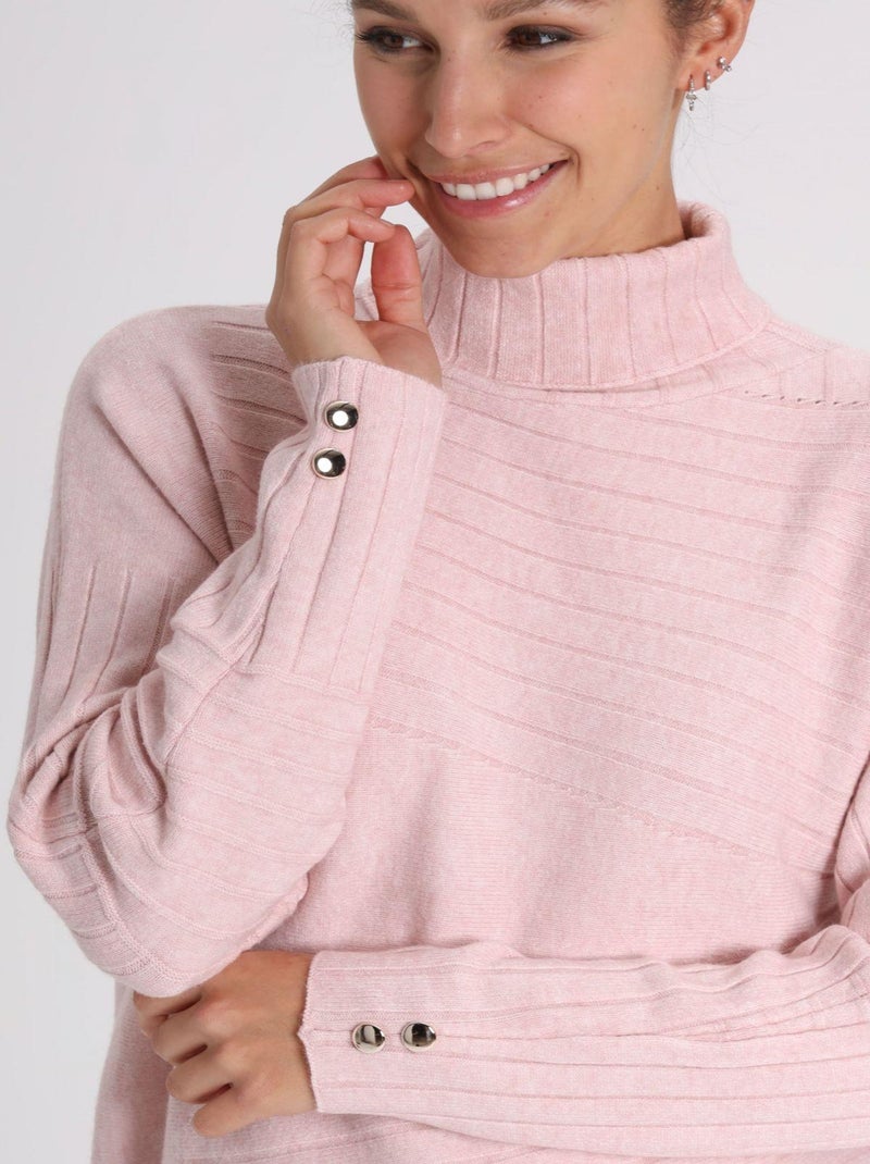 Pull Mina Pink | Gerard Pasquier Avec Col Roulé | Gerard Pasquier Rose - Kiabi