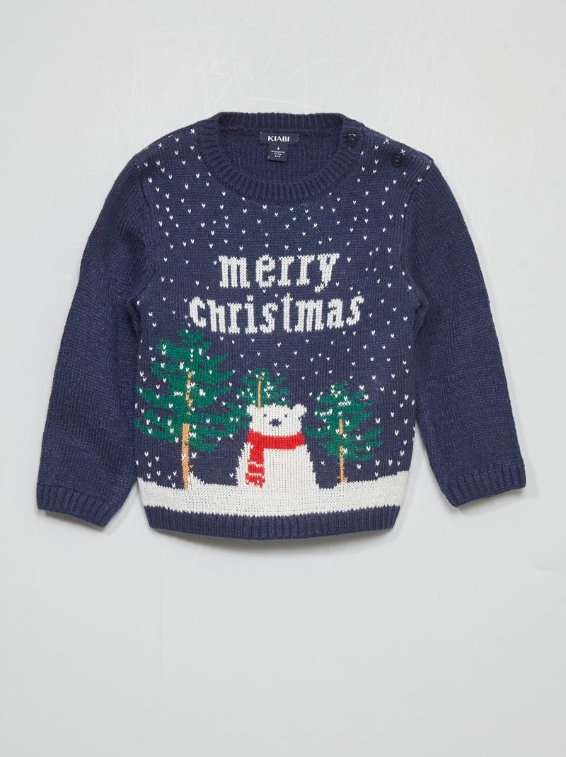 Pull moche de noël NOIR - Kiabi