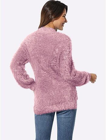 Pull à Col Montant Fil Moelleux à Poils Longs - Taille Standard - Moda Vilona