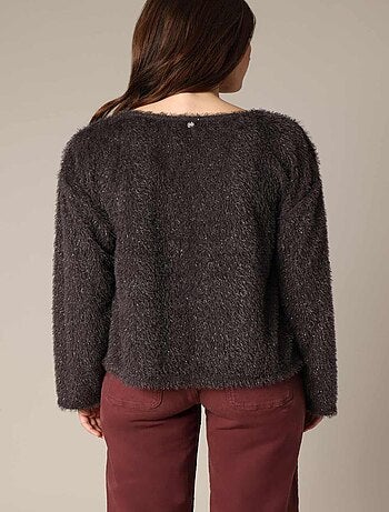 Pull moelleux à col rond, manches longues et coupe ample 'Deeluxe'