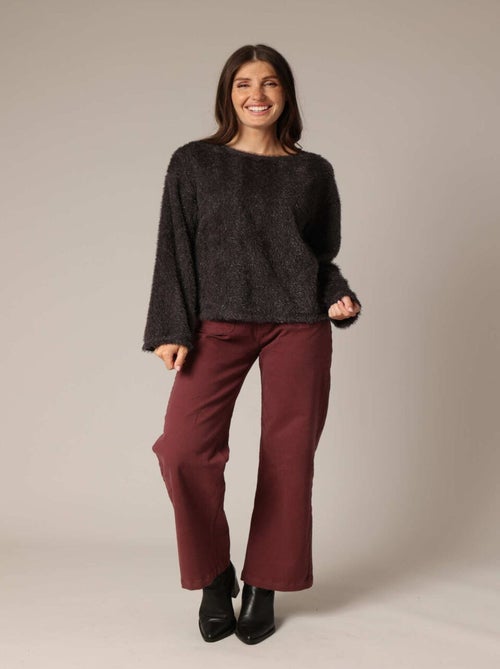 Pull moelleux à col rond, manches longues et coupe ample 'Deeluxe' - Kiabi