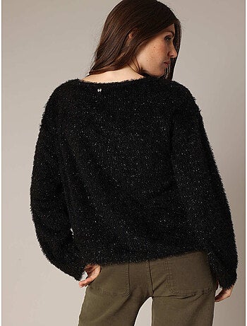 Pull moelleux à col rond, manches longues et coupe ample 'Deeluxe'