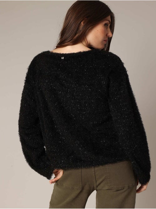 Pull moelleux à col rond, manches longues et coupe ample 'Deeluxe' - Kiabi