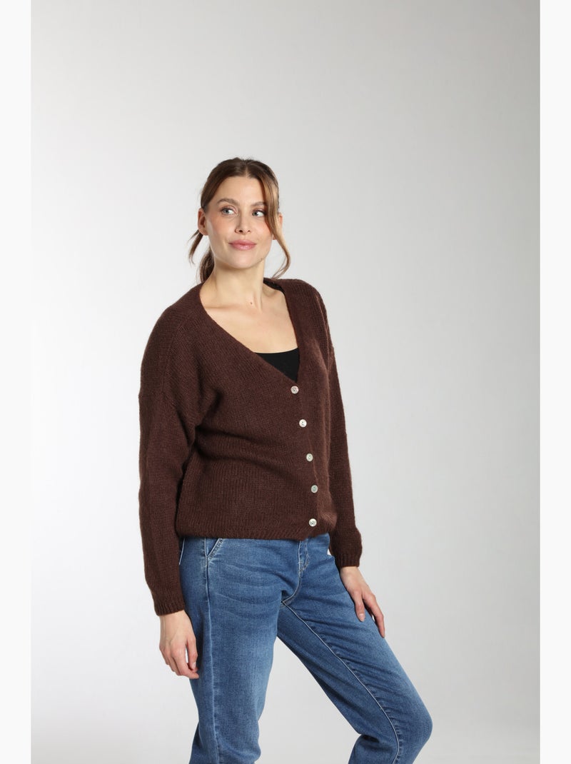 Pull Mohair  | Gerard Pasquier Marron chocolat - Kiabi