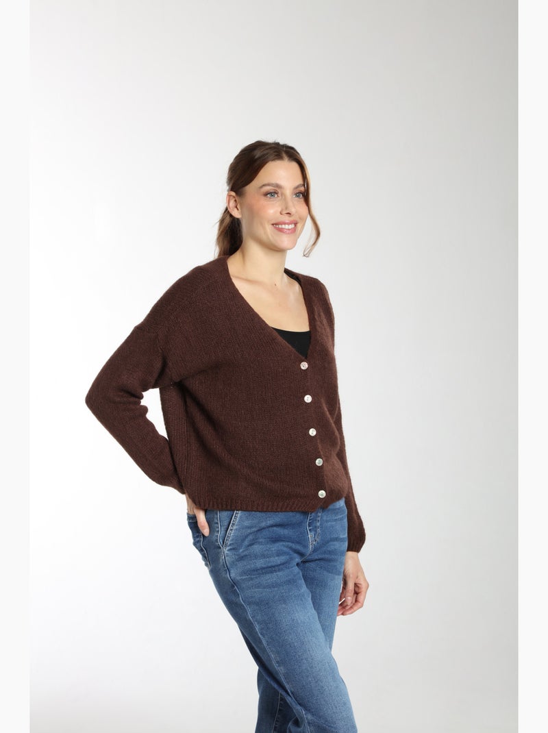 Pull Mohair  | Gerard Pasquier Marron chocolat - Kiabi