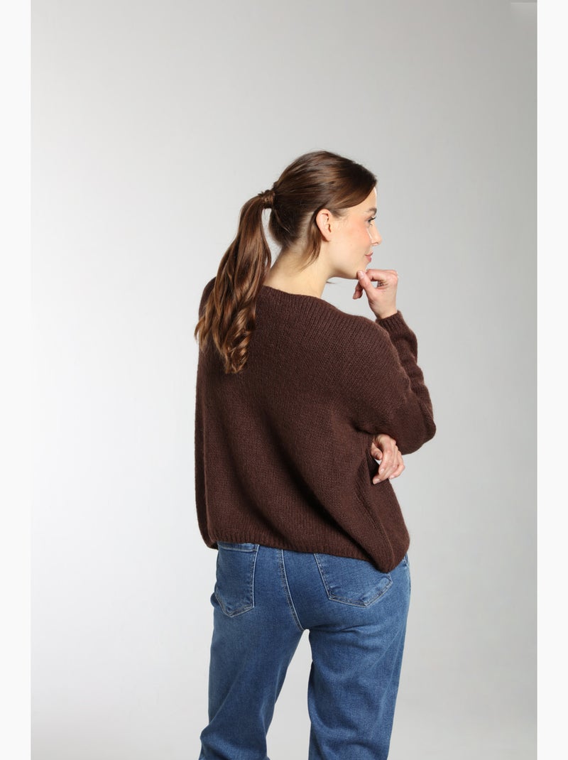 Pull Mohair  | Gerard Pasquier Marron chocolat - Kiabi
