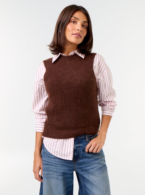 Pull mohair sans manches - Kiabi