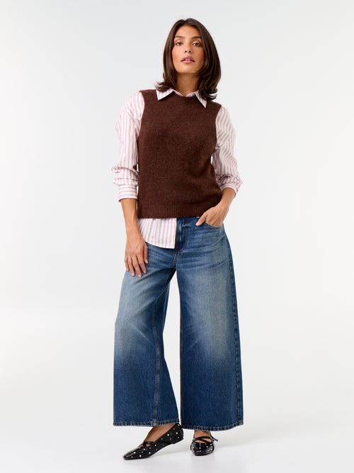 Pull mohair sans manches - Kiabi