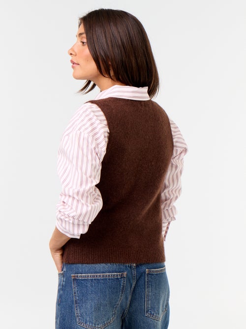 Pull mohair sans manches - Kiabi