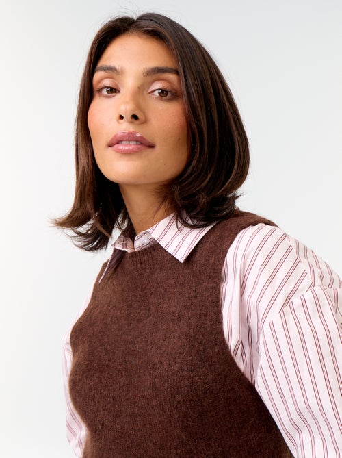 Pull mohair sans manches - Kiabi