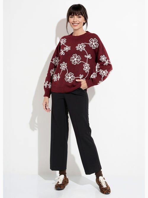 Pull montant application fleurs brodées - afibel - Kiabi Pull montant application fleurs brodées - afibel - Kiabi