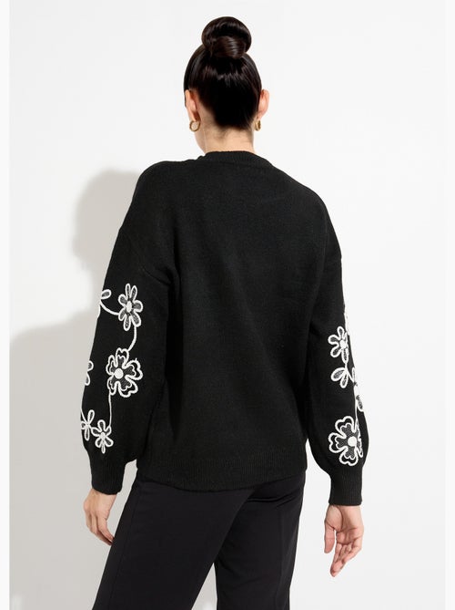 Pull montant application fleurs brodées - afibel - Kiabi Pull montant application fleurs brodées - afibel - Kiabi