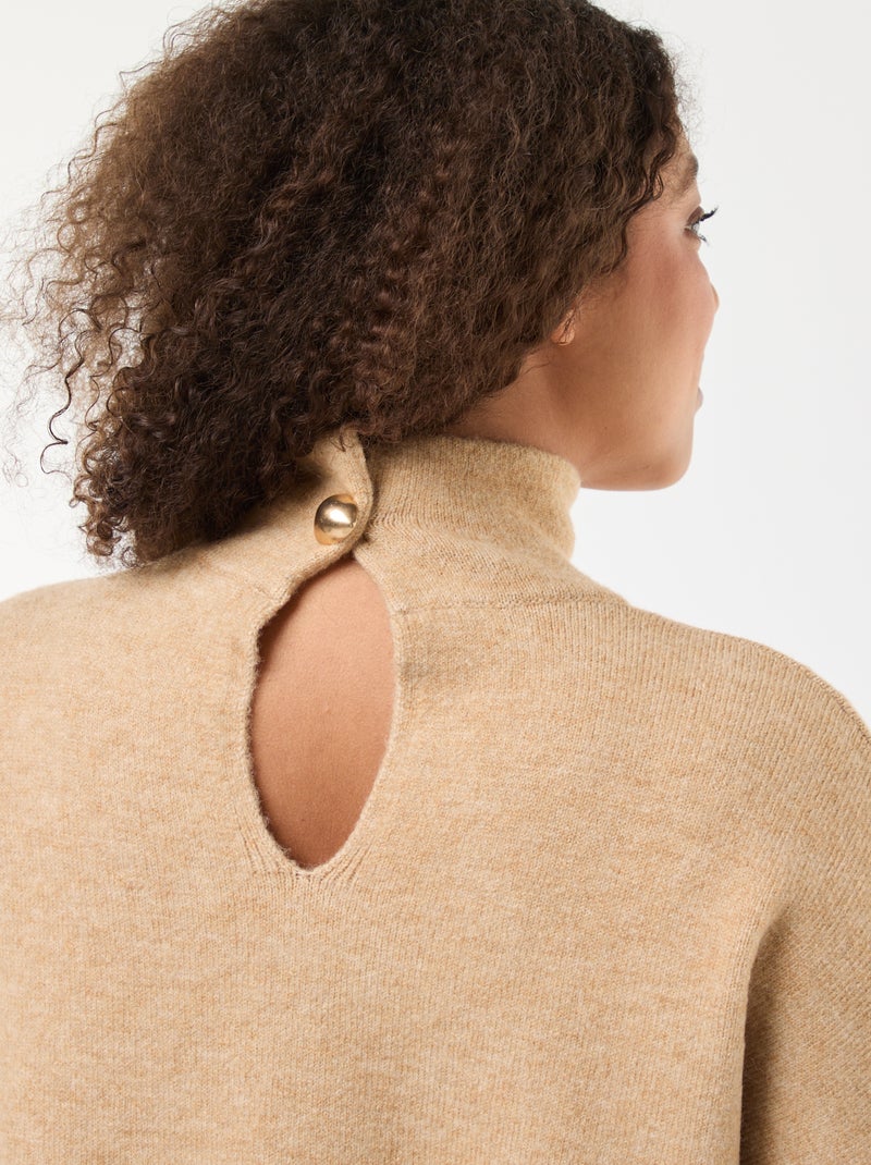 Robe casual côtelée à fente latérale pour femmes grande talle avec col