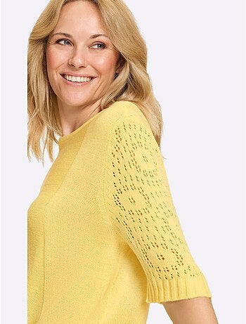 Pull Motif Ajouré à La Manche - Taille Standard - Moda Vilona