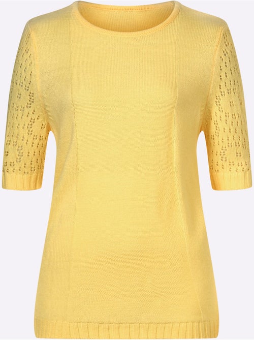 Pull Motif Ajouré à La Manche - Taille Standard - Moda Vilona - Kiabi Pull Motif Ajouré à La Manche - Taille Standard - Moda Vilona - Kiabi