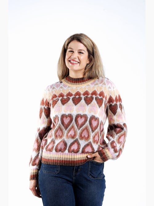 Pull motif coeur PAPRIKA - Kiabi