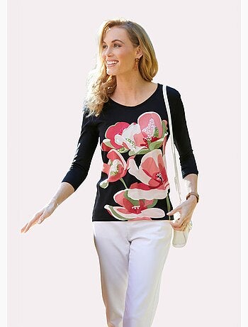 Pull motif imprimé paillettes et sequins - AFIBEL