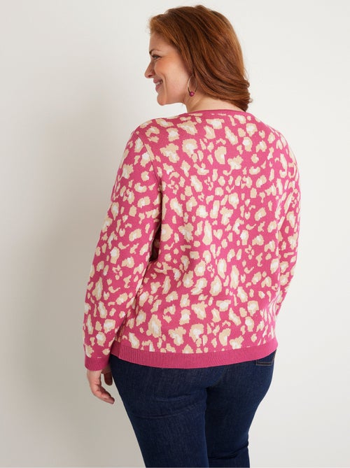 Pull motif léopard col rond - Afibel - Kiabi